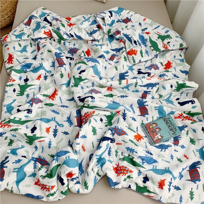 91家纺网 家纺一手货源 找家纺 时年家纺 2019新款全棉羽丝卡通夏被 小小恐龙