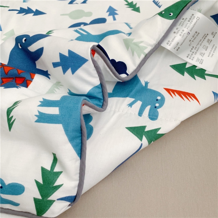 91家纺网 家纺一手货源 找家纺 时年家纺 2019新款全棉羽丝卡通夏被 小小恐龙