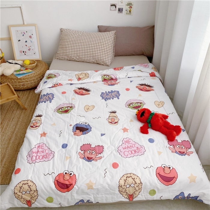 91家纺网 家纺一手货源 找家纺 时年家纺 2019新款全棉羽丝卡通夏被 芝麻宝贝