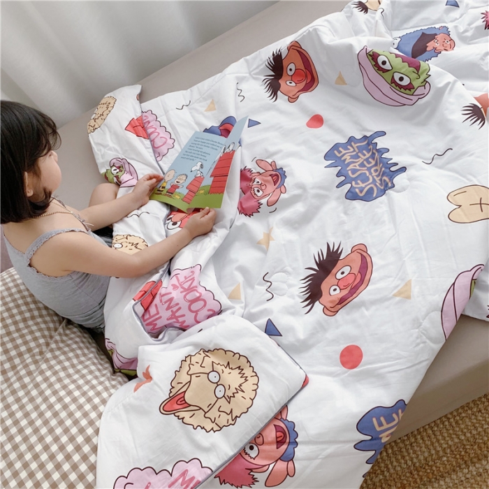 91家纺网 家纺一手货源 找家纺 时年家纺 2019新款全棉羽丝卡通夏被 芝麻宝贝