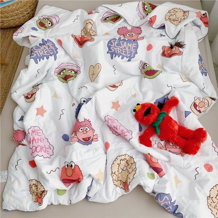 91家纺网 家纺一手货源 找家纺 时年家纺 2019新款全棉羽丝卡通夏被 芝麻宝贝