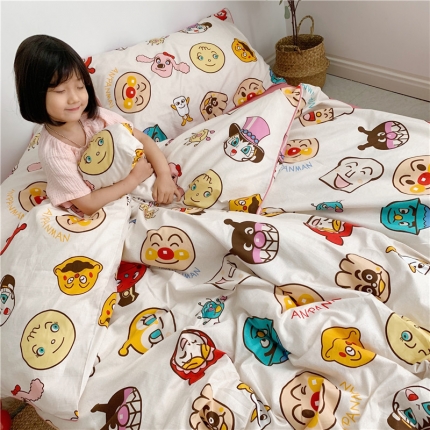 91家纺网 家纺一手货源 找家纺 （总）时年 2021春夏新款嵌绳款全棉四件套床笠款卡通儿童