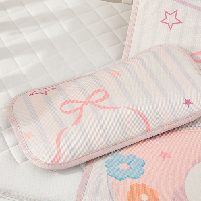 91家纺网 家纺一手货源 找家纺 时年 冰露丝婴童席60*120+枕套（送荞麦枕头）棚拍可爱兔