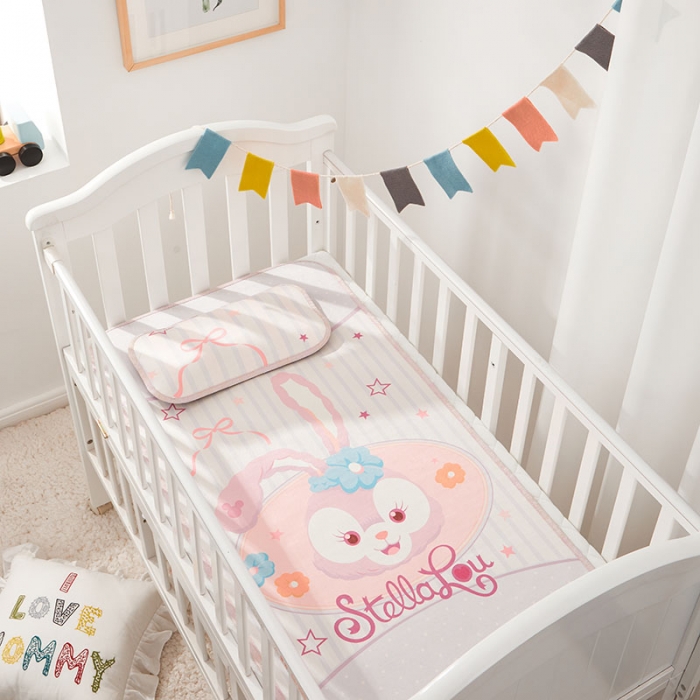 91家纺网 家纺一手货源 找家纺 时年 冰露丝婴童席60*120+枕套（送荞麦枕头）棚拍可爱兔