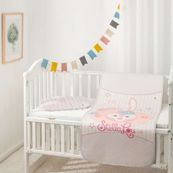 91家纺网 家纺一手货源 找家纺 时年 冰露丝婴童席60*120+枕套（送荞麦枕头）棚拍可爱兔