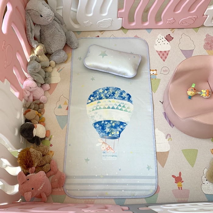 91家纺网 家纺一手货源 找家纺 时年 冰露丝婴童席60*120+枕套（送荞麦枕头）实拍热气球