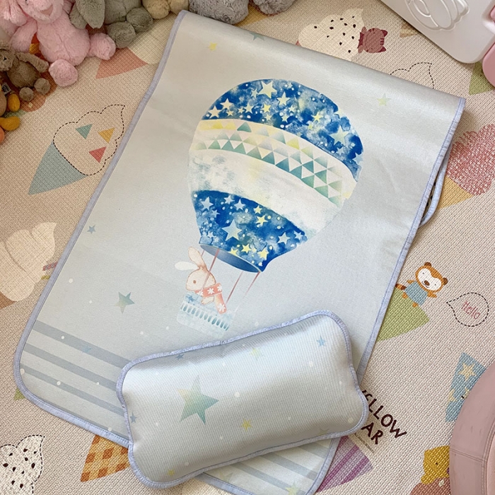 91家纺网 家纺一手货源 找家纺 时年 冰露丝婴童席60*120+枕套（送荞麦枕头）实拍热气球