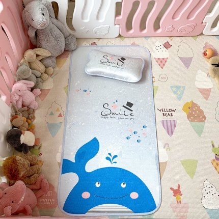 91家纺网 家纺一手货源 找家纺 （总）时年 冰露丝婴童席60*120+枕套（送荞麦枕头）实拍