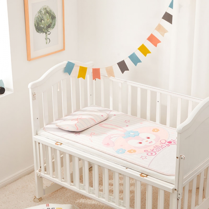 91家纺网 家纺一手货源 找家纺 时年 冰露丝婴童席60*120+枕套（送荞麦枕头）棚拍可爱兔