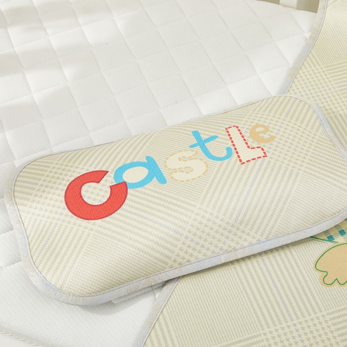 91家纺网 家纺一手货源 找家纺 时年冰露丝婴童席60*120+枕套（送荞麦枕头）棚拍恐龙宝宝