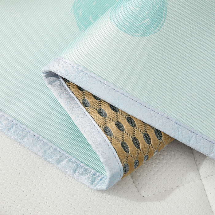 91家纺网 家纺一手货源 找家纺 时年 冰露丝婴童席60*120+枕套（送荞麦枕头）棚拍圆点狗