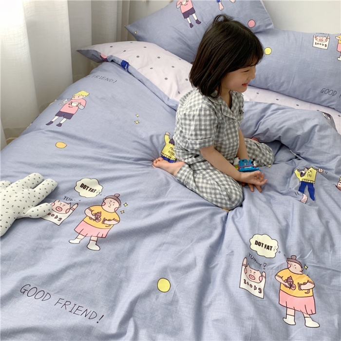 91家纺网 家纺一手货源 找家纺 时年 2019全棉小可爱四件套 好朋友