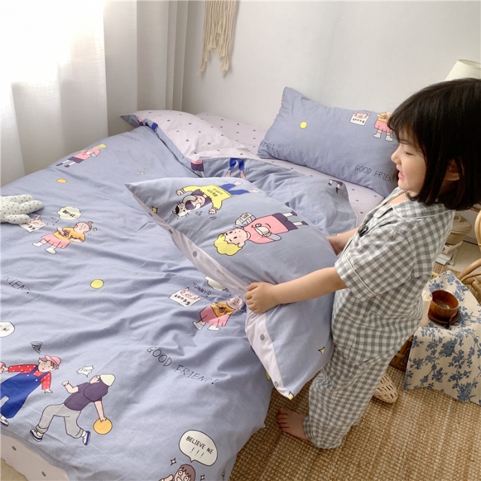 91家纺网 家纺一手货源 找家纺 时年 2019全棉小可爱四件套 好朋友