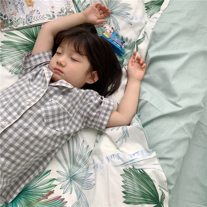 91家纺网 家纺一手货源 找家纺 时年 2019全棉小可爱四件套 绿荫