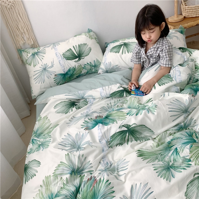 91家纺网 家纺一手货源 找家纺 时年 2019全棉小可爱四件套 绿荫