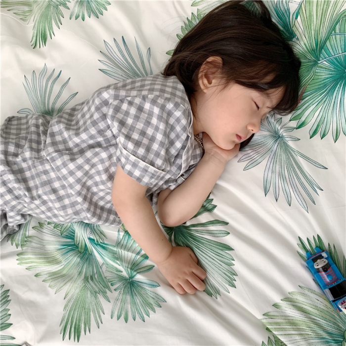 91家纺网 家纺一手货源 找家纺 时年 2019全棉小可爱四件套 绿荫