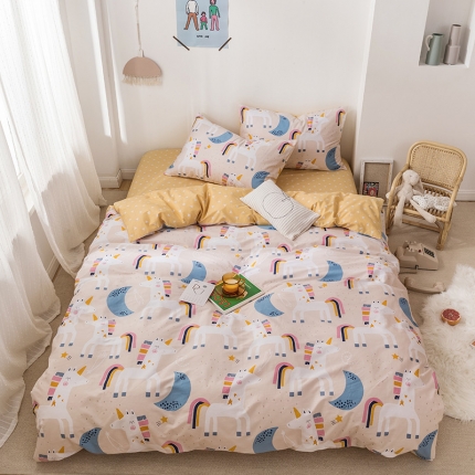 时年 2019全棉小可爱四件套 彩虹马