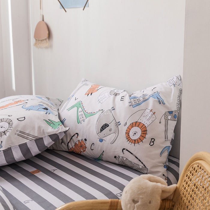 91家纺网 家纺一手货源 找家纺 时年 2019全棉小可爱四件套 动物派对