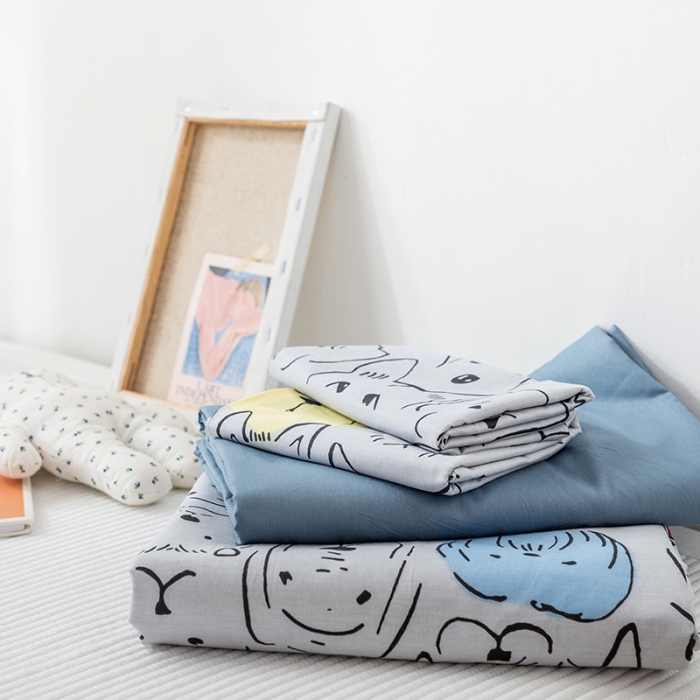 91家纺网 家纺一手货源 找家纺 时年 2019全棉小可爱四件套 狗崽队