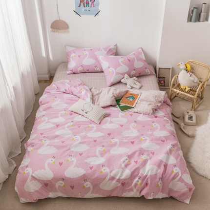 时年 2019全棉小可爱四件套 天鹅公主