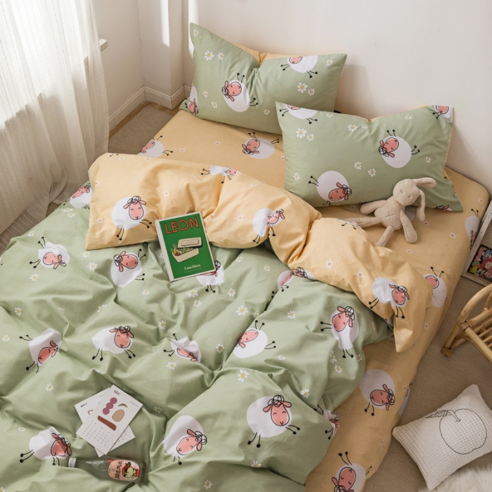 91家纺网 家纺一手货源 找家纺 时年 2019全棉小可爱四件套 小羊咩咩