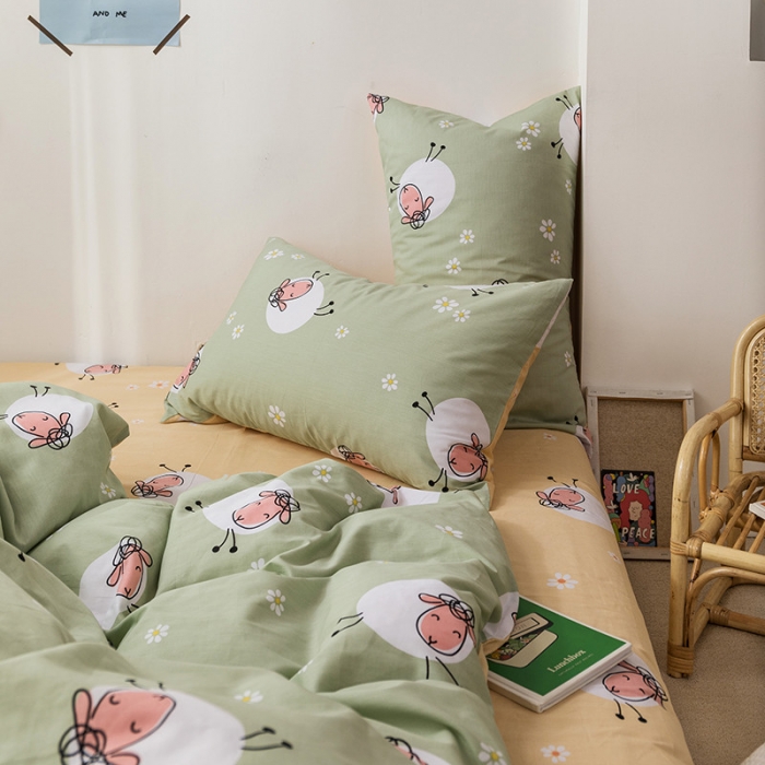 91家纺网 家纺一手货源 找家纺 时年 2019全棉小可爱四件套 小羊咩咩