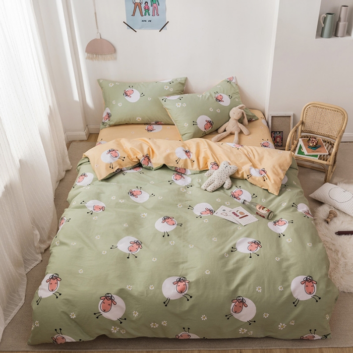 91家纺网 家纺一手货源 找家纺 时年 2019全棉小可爱四件套 小羊咩咩