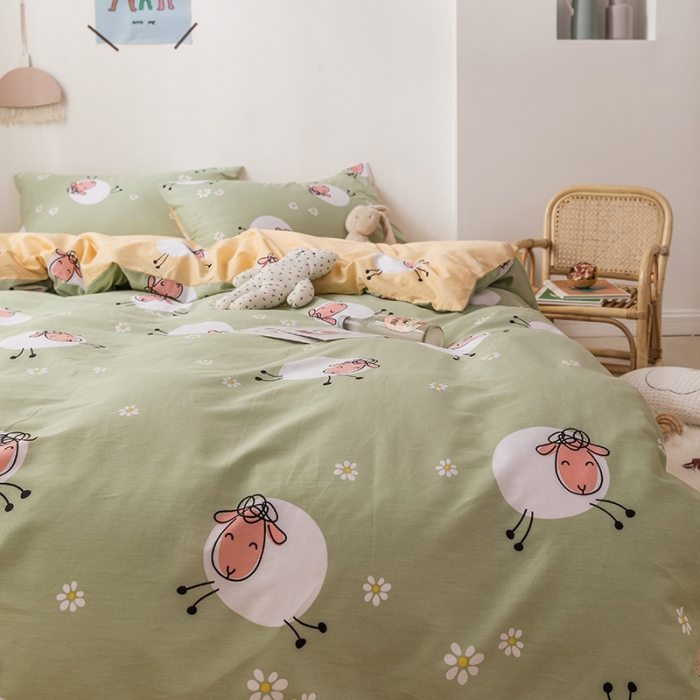 91家纺网 家纺一手货源 找家纺 时年 2019全棉小可爱四件套 小羊咩咩