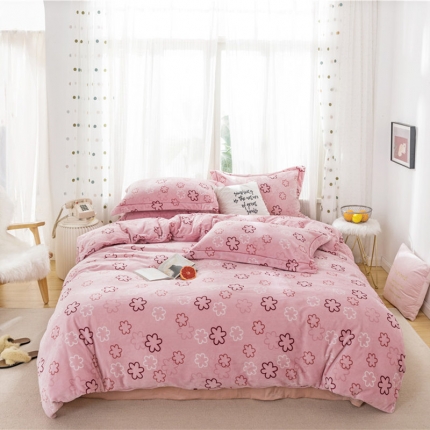 91家纺网 家纺一手货源 找家纺 （总）时年 2019牛奶绒印花保暖四件套