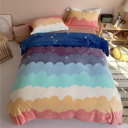 91家纺网 家纺一手货源 找家纺 （总）时年 2019牛奶绒印花保暖四件套（手机实拍图）