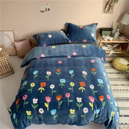 91家纺网 家纺一手货源 找家纺 （总）时年 2019牛奶绒印花保暖四件套（手机实拍图）