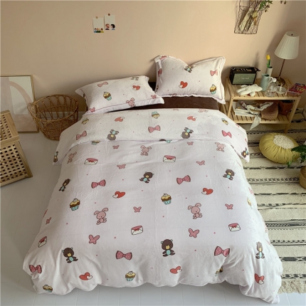 91家纺网 家纺一手货源 找家纺 （总）时年 2019牛奶绒印花保暖四件套（手机实拍图）