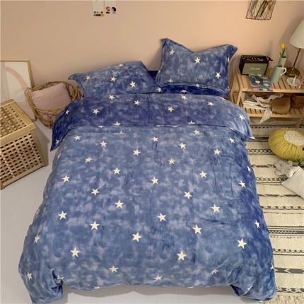 91家纺网 家纺一手货源 找家纺 （总）时年 2019牛奶绒印花保暖四件套（手机实拍图）