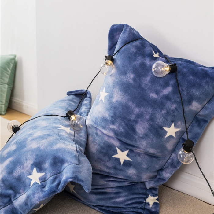 91家纺网 家纺一手货源 找家纺 时年 2019牛奶绒印花保暖四件套 星云