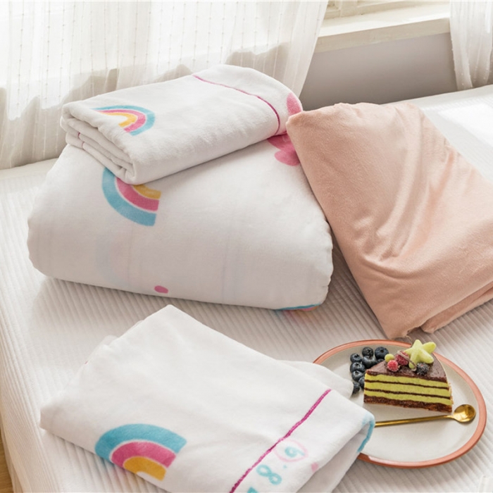 91家纺网 家纺一手货源 找家纺 时年 2019牛奶绒印花保暖四件套 棉花糖