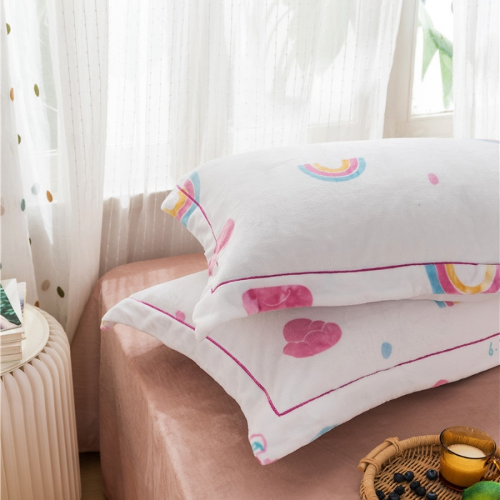 91家纺网 家纺一手货源 找家纺 时年 2019牛奶绒印花保暖四件套 棉花糖