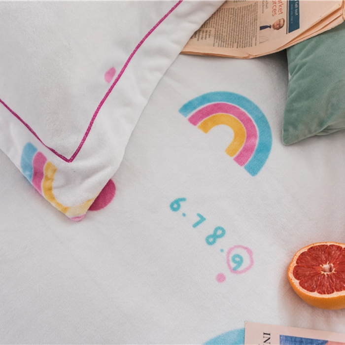 91家纺网 家纺一手货源 找家纺 时年 2019牛奶绒印花保暖四件套 棉花糖