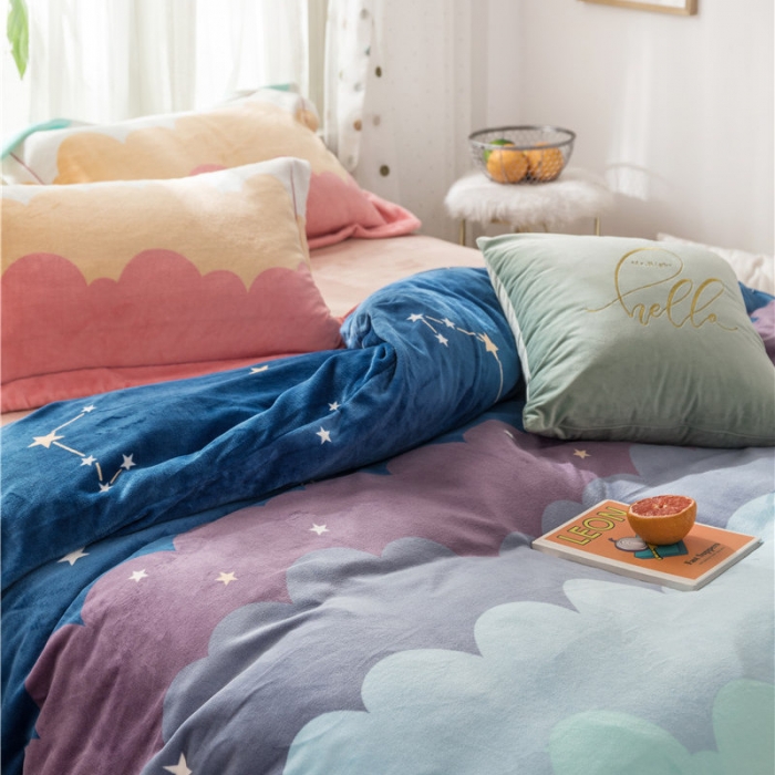 91家纺网 家纺一手货源 找家纺 （总）时年 2019牛奶绒印花保暖四件套