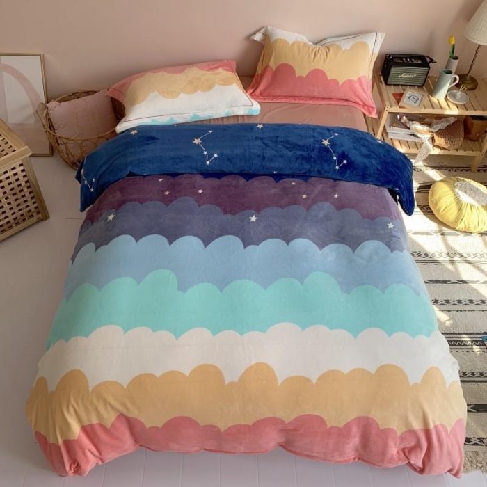 91家纺网 家纺一手货源 找家纺 （总）时年 2019牛奶绒印花保暖四件套（手机实拍图）