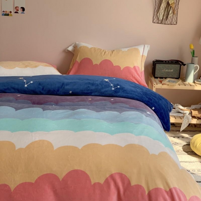 91家纺网 家纺一手货源 找家纺 （总）时年 2019牛奶绒印花保暖四件套（手机实拍图）