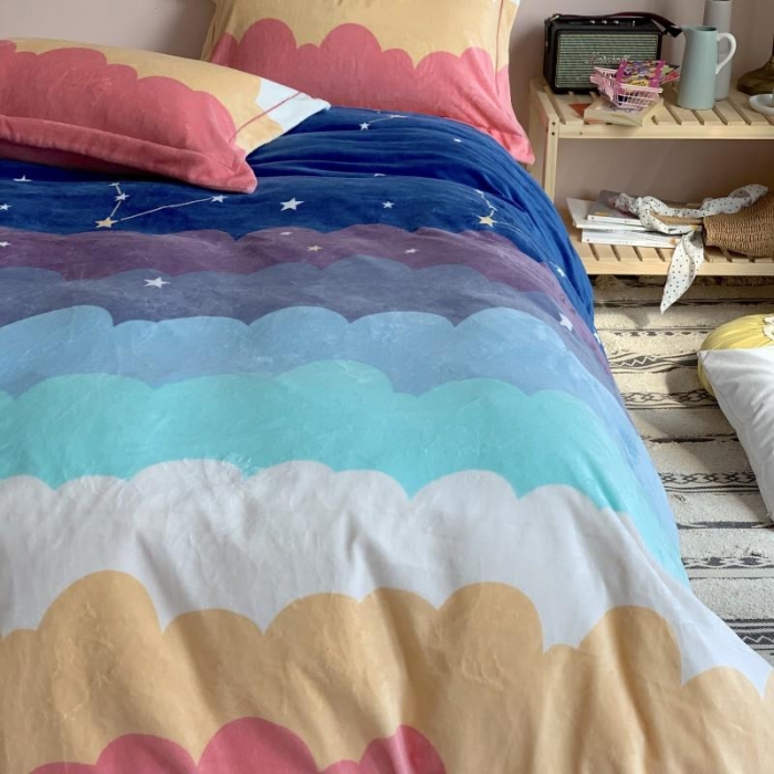 91家纺网 家纺一手货源 找家纺 （总）时年 2019牛奶绒印花保暖四件套（手机实拍图）