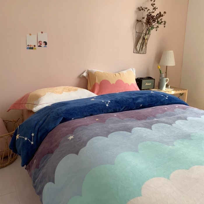 91家纺网 家纺一手货源 找家纺 （总）时年 2019牛奶绒印花保暖四件套（手机实拍图）