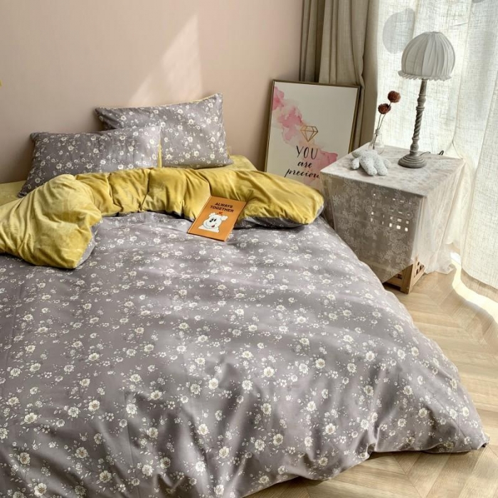 91家纺网 家纺一手货源 找家纺 时年 2019棉加绒系列三四件套 暗香