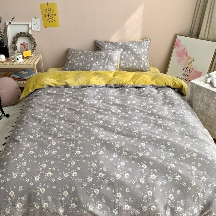 91家纺网 家纺一手货源 找家纺 时年 2019棉加绒系列三四件套 暗香