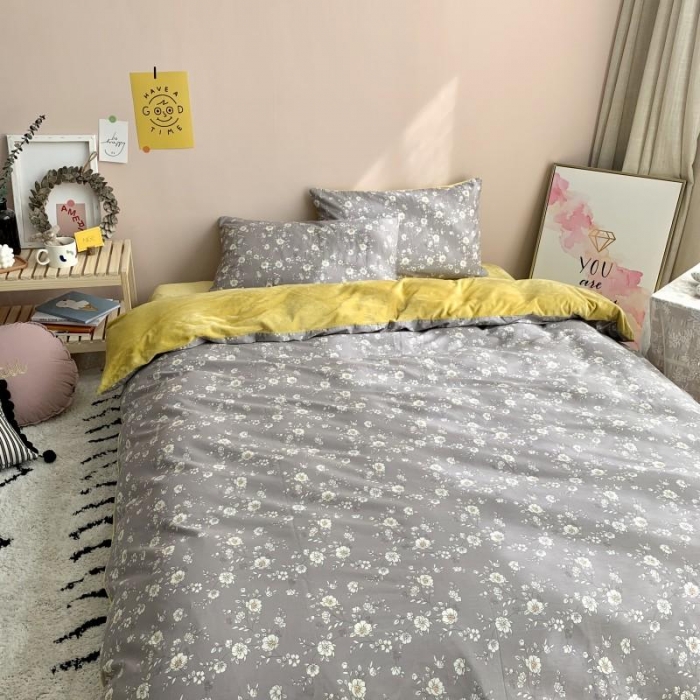 91家纺网 家纺一手货源 找家纺 时年 2019棉加绒系列三四件套 暗香