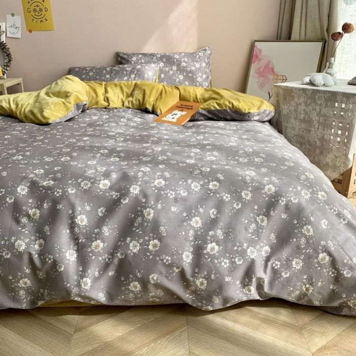 91家纺网 家纺一手货源 找家纺 时年 2019棉加绒系列三四件套 暗香