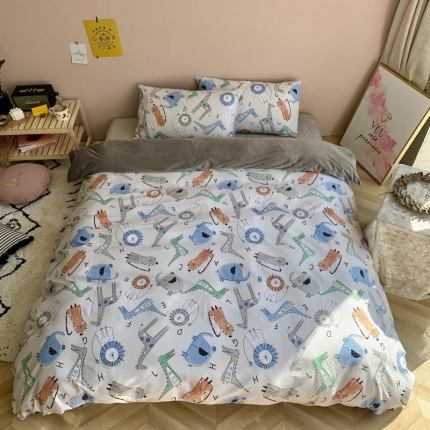 时年 2019棉加绒系列三四件套 动物派对