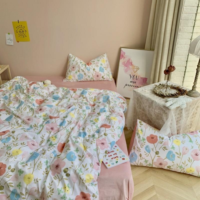 91家纺网 家纺一手货源 找家纺 时年 2019棉加绒系列三四件套 朵拉