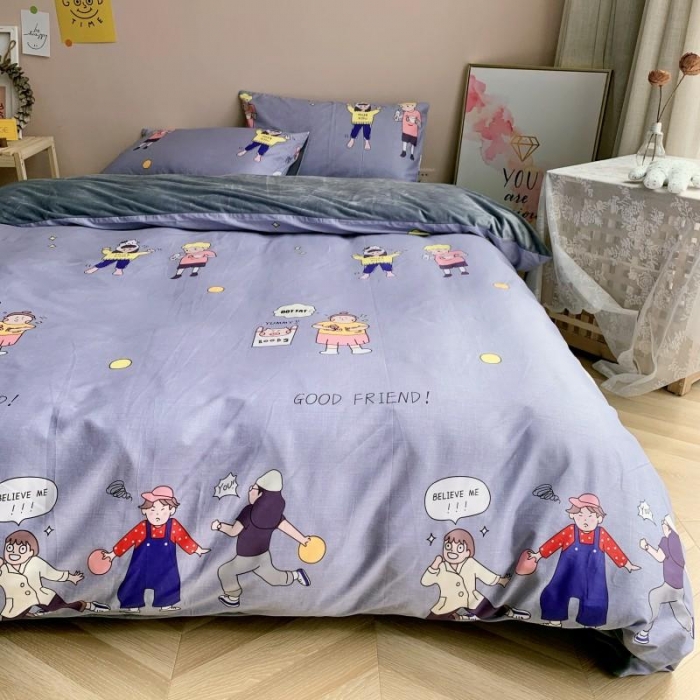 91家纺网 家纺一手货源 找家纺 时年 2019棉加绒系列三四件套 好朋友