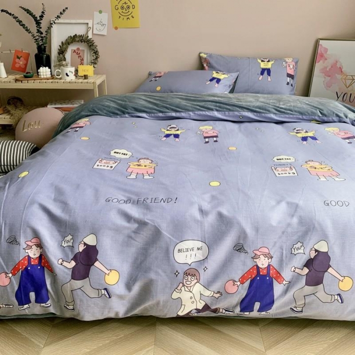 91家纺网 家纺一手货源 找家纺 时年 2019棉加绒系列三四件套 好朋友